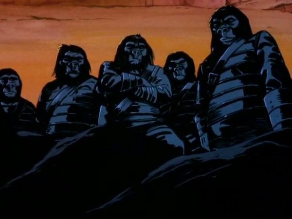 Кадры из Возвращение на планету обезьян (1975)