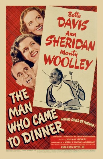 Постер Смотреть фильм Человек, который пришел к обеду 1942 онлайн бесплатно в хорошем качестве