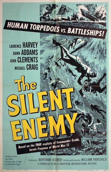 Постер Смотреть фильм Невидимый враг. Боевые пловцы 1958 онлайн бесплатно в хорошем качестве