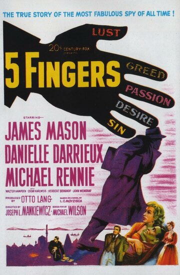 Постер Трейлер фильма Пять пальцев 1952 онлайн бесплатно в хорошем качестве