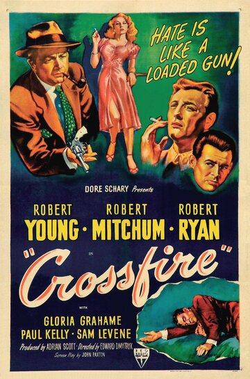 Постер Трейлер фильма Перекрестный огонь 1947 онлайн бесплатно в хорошем качестве